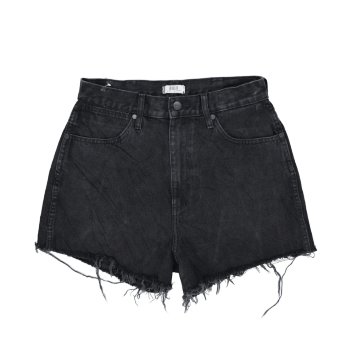 Wrangler Vintage High Waist Shorts Black W28 Cotton 6.5 Inch Inseam