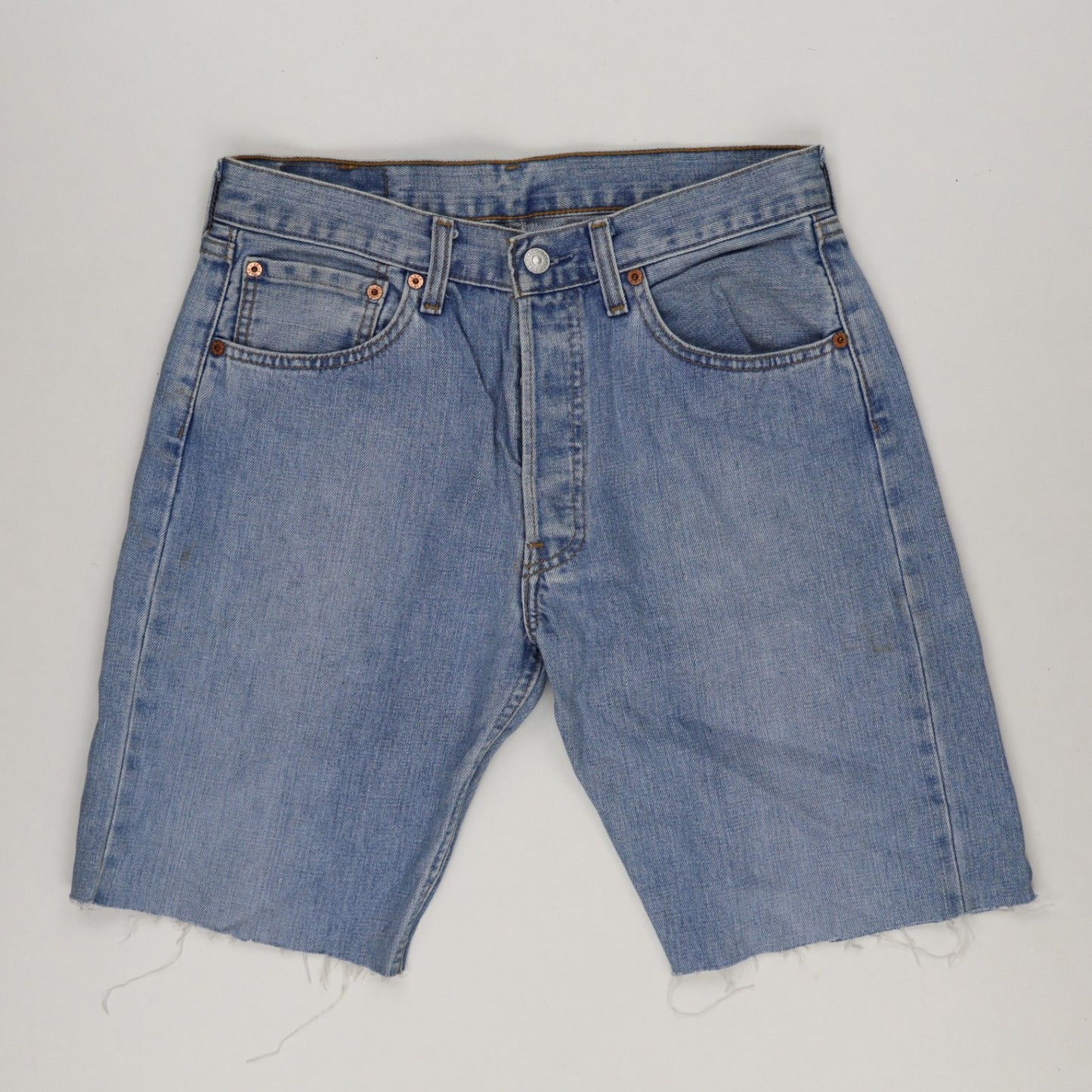Levi's 501 Cut-Off Denim Shorts Light Blue W31 L30 Cotton Vintage