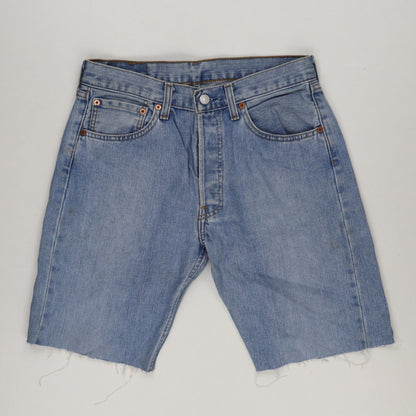 Levi's 501 Cut-Off Denim Shorts Light Blue W31 L30 Cotton Vintage