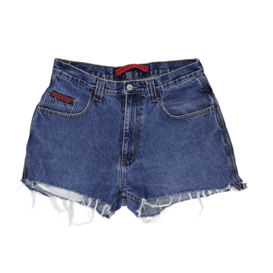 U.S. Polo Assn. Vintage Blue High Waisted Denim Shorts Size 10 8 Inch Inseam Cotton