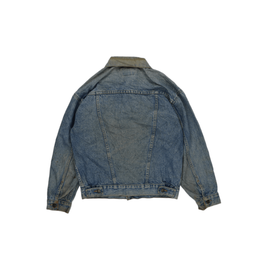 Levi's Vintage Blue Denim Trucker Jacket Large Cotton 63cm Pit to Pit 68cm Collar to Hem 61cm Sleeve Length