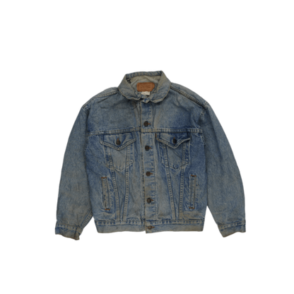 Levi's Vintage Blue Denim Trucker Jacket Large Cotton 63cm Pit to Pit 68cm Collar to Hem 61cm Sleeve Length