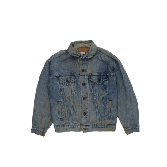 Levi's Vintage Blue Denim Trucker Jacket Large Cotton 63cm Pit to Pit 68cm Collar to Hem 61cm Sleeve Length