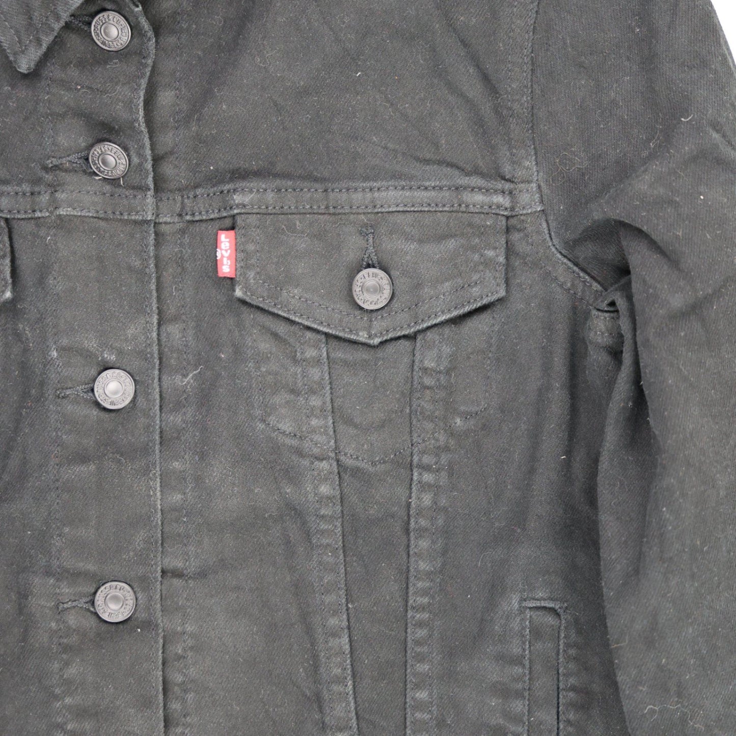 Levi's Black Denim Trucker Jacket Small Vintage Cotton