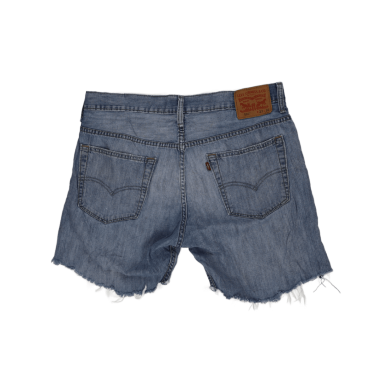 Levi's 569 Distressed Light Blue Denim Shorts W33 L32 Cotton Vintage
