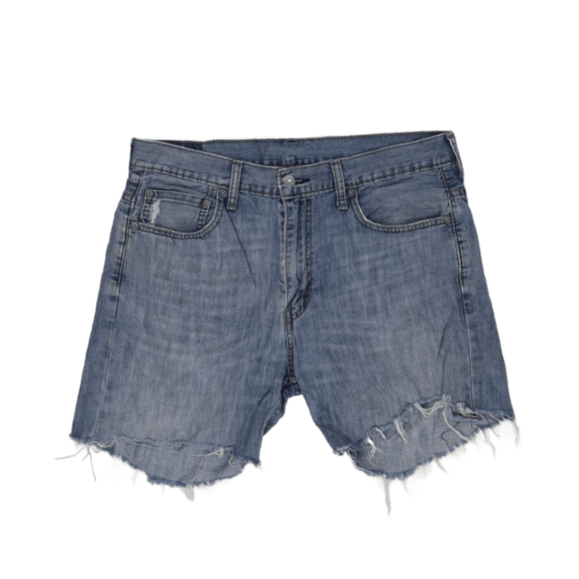 Levi's 569 Distressed Light Blue Denim Shorts W33 L32 Cotton Vintage