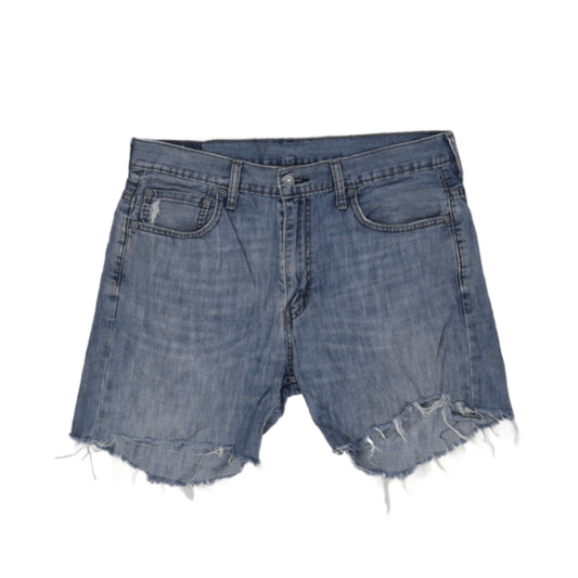 Levi's 569 Distressed Light Blue Denim Shorts W33 L32 Cotton Vintage