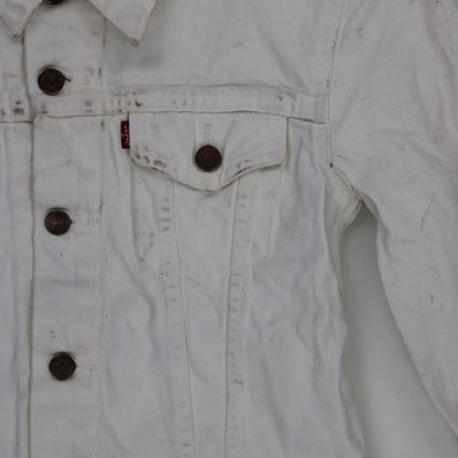 Levi's White Denim Trucker Jacket Size M Vintage Cotton