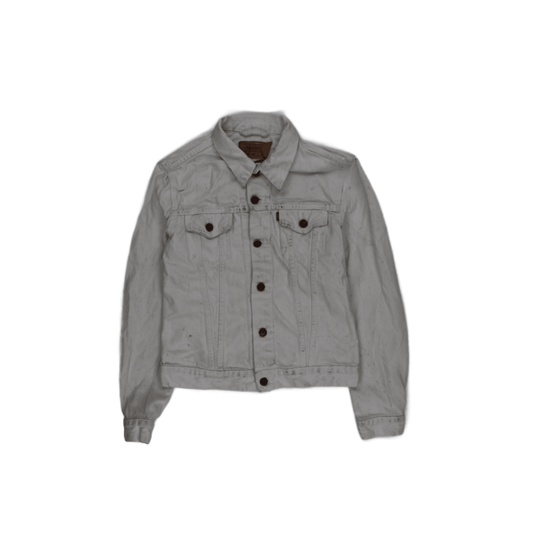 Levi's White Denim Trucker Jacket Size M Vintage Cotton