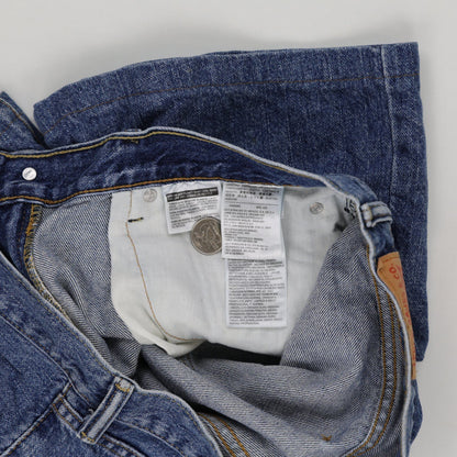 Levi's 505 Vintage Blue Denim Shorts W34 L Cotton Pre-loved