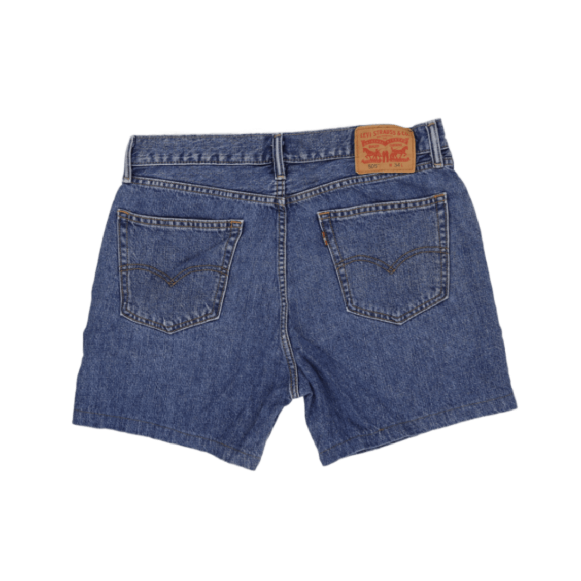 Levi's 505 Vintage Blue Denim Shorts W34 L Cotton Pre-loved