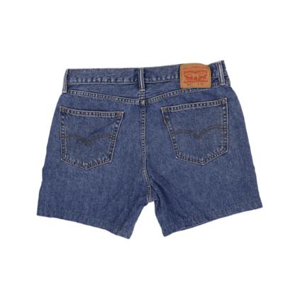 Levi's 505 Vintage Blue Denim Shorts W34 L Cotton Pre-loved