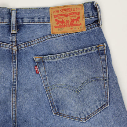 Levi's 505 Vintage Blue Denim Shorts W31 Cotton Cut-Offs