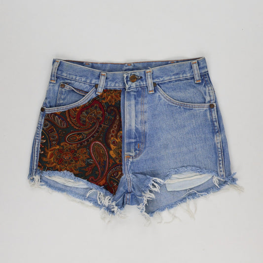 Wrangler Vintage Cut-Off Denim Shorts Light Blue Size 30 Cotton Womens
