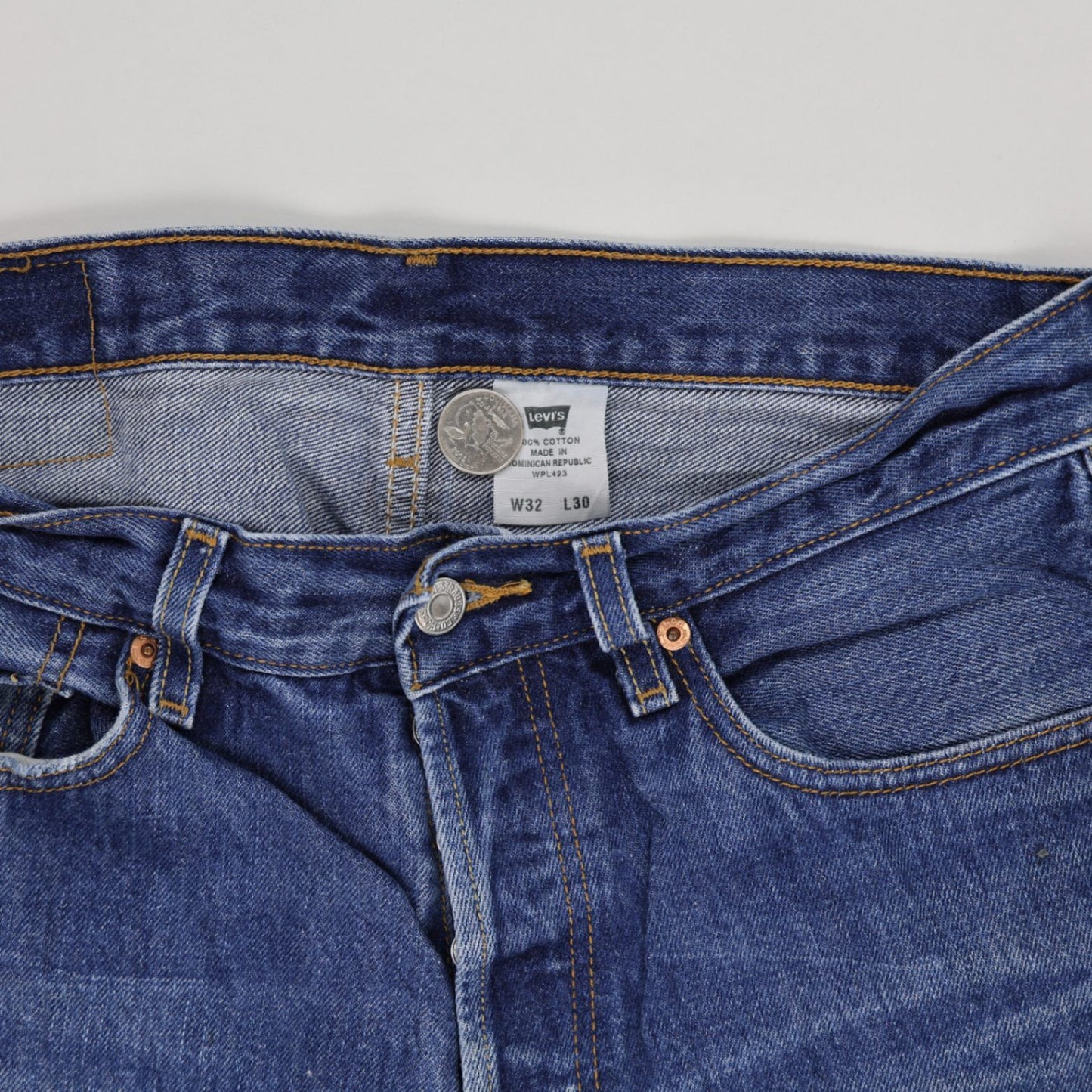 Levi's 501 Vintage Men's Denim Shorts Blue W32 L30 100% Cotton Cut-Off