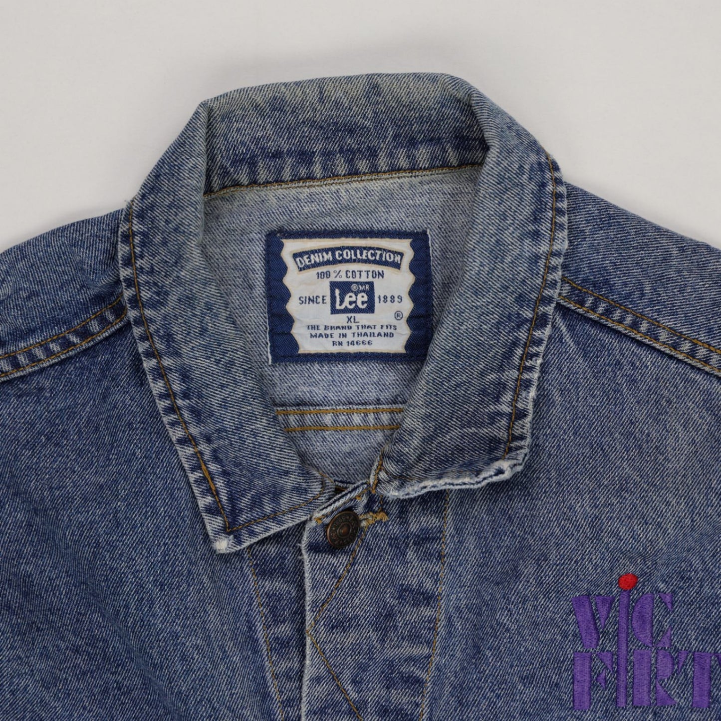 Lee Vintage Denim Jacket Blue XL 100 Percent Cotton Collared