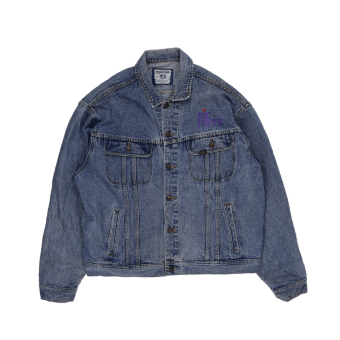 Lee Vintage Denim Jacket Blue XL 100 Percent Cotton Collared