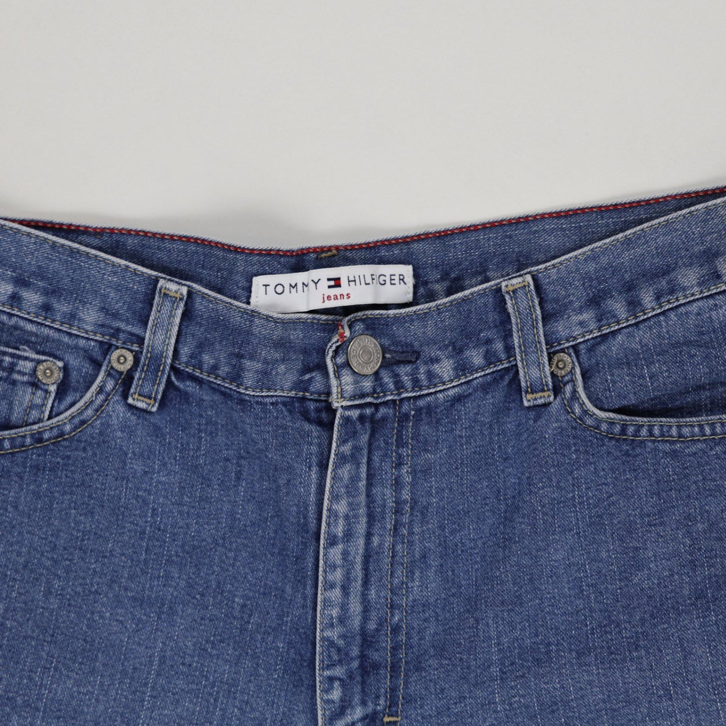 Tommy Hilfiger Vintage Blue Denim Shorts Womens W32 10 Inch Cotton