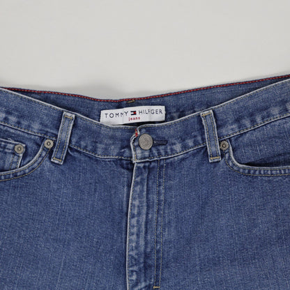Tommy Hilfiger Vintage Blue Denim Shorts Womens W32 10 Inch Cotton