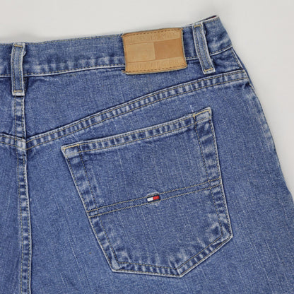 Tommy Hilfiger Vintage Blue Denim Shorts Womens W32 10 Inch Cotton
