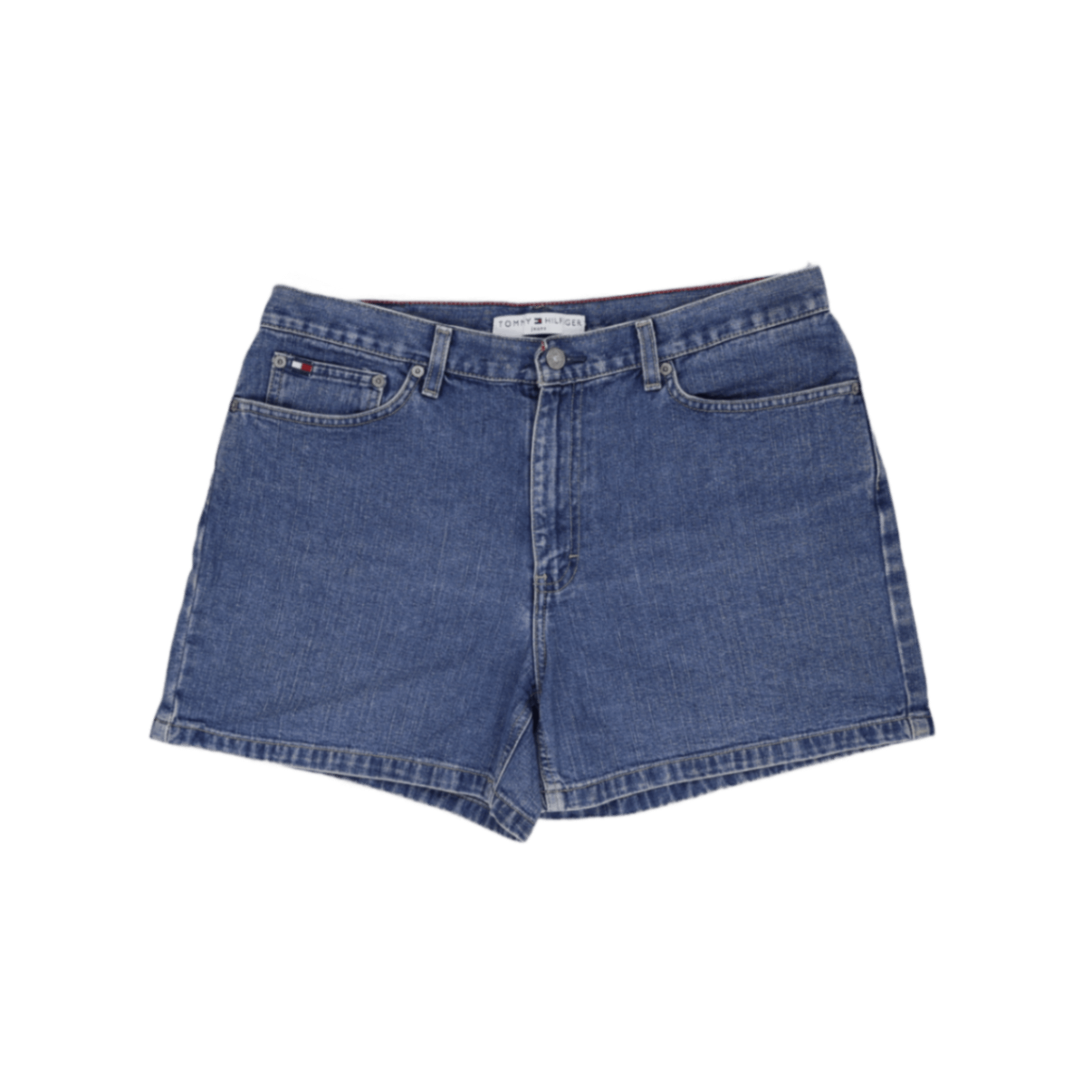 Tommy Hilfiger Vintage Blue Denim Shorts Womens W32 10 Inch Cotton