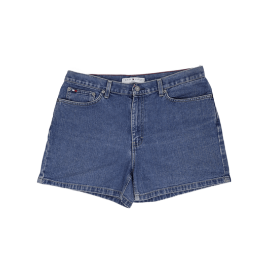 Tommy Hilfiger Vintage Blue Denim Shorts Womens W32 10 Inch Cotton