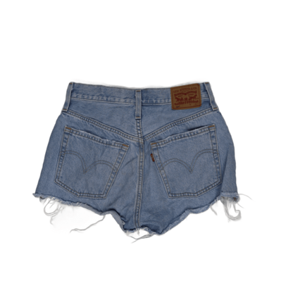 Levi's 501 Vintage Distressed High Waisted Denim Shorts Light Blue W31 Cotton