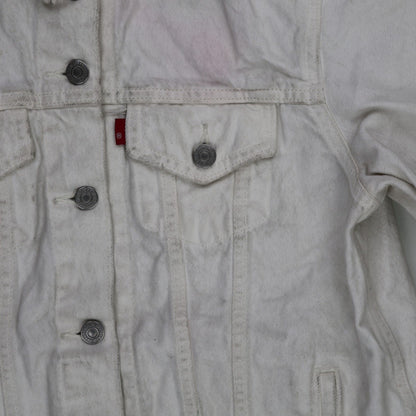 Levi's White Denim Trucker Jacket Large Cotton Vintage