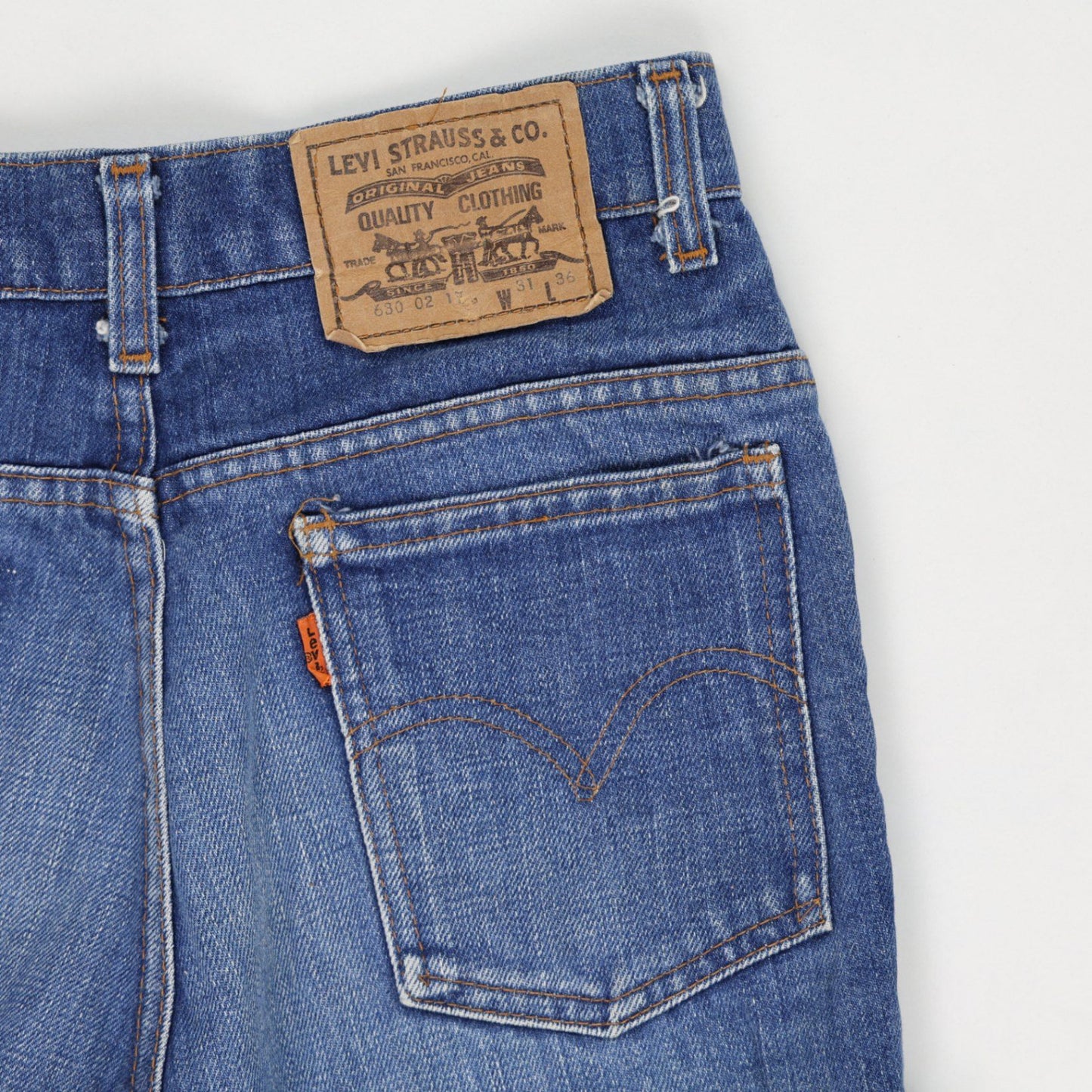 Levi's Vintage High Waisted Blue Denim Cut Off Shorts W31 Cotton