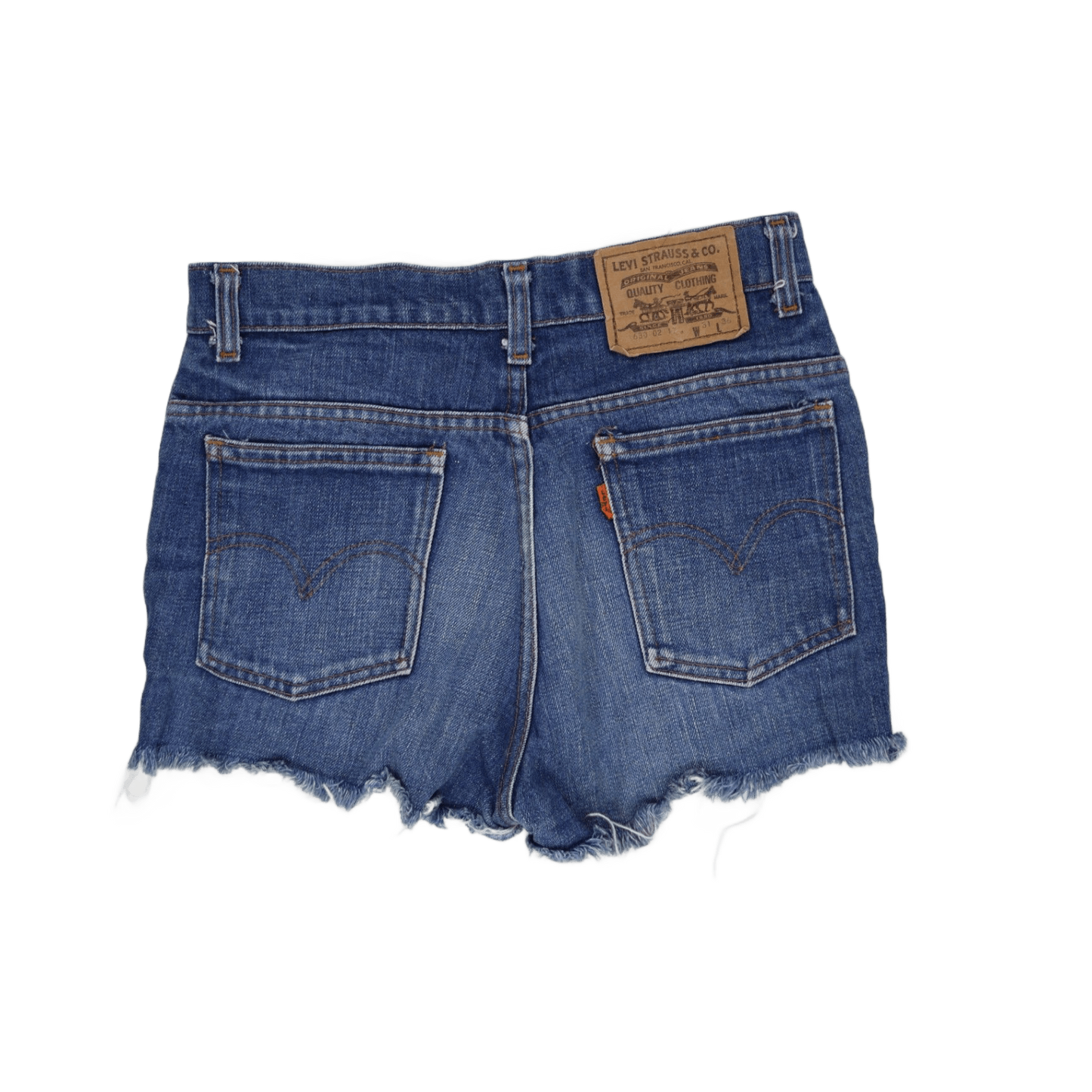Levi's Vintage High Waisted Blue Denim Cut Off Shorts W31 Cotton