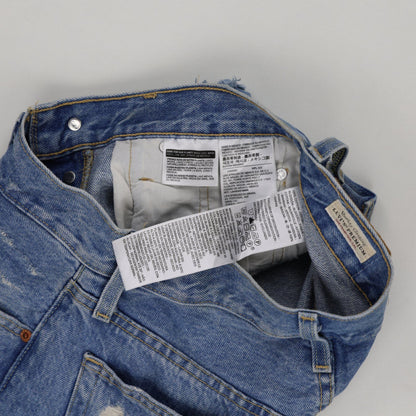 Levi's 501 Vintage Blue Distressed Denim Shorts W28 28in Cotton