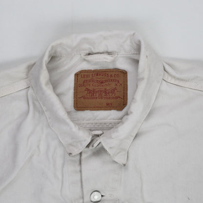 Levi's Strauss & Co Vintage White Denim Trucker Jacket Size Large Cotton