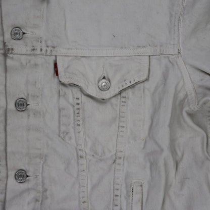Levi's Strauss & Co Vintage White Denim Trucker Jacket Size Large Cotton