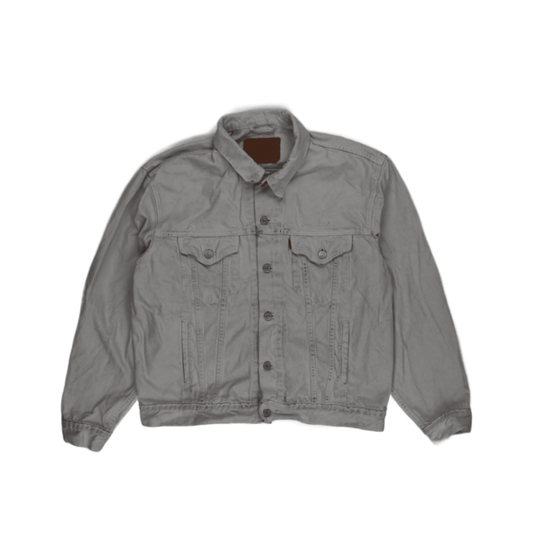 Levi's Strauss & Co Vintage White Denim Trucker Jacket Size Large Cotton