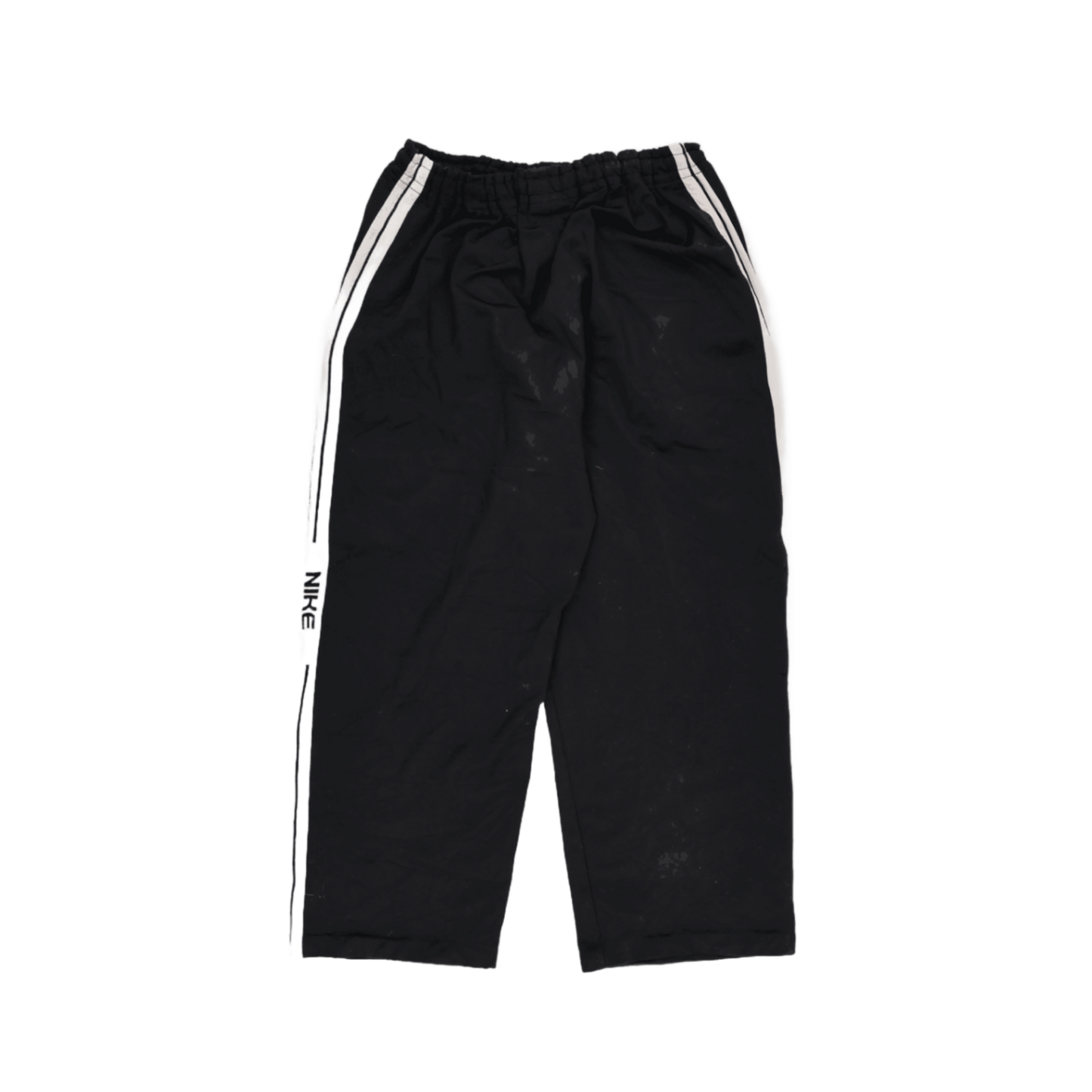 Nike Black Track Pants Medium Polyester Vintage Men's Trousers 74 cm Inseam 41 cm Waist Very Good Condition