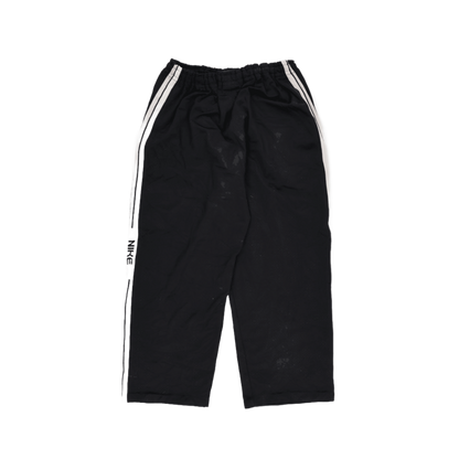 Nike Black Track Pants Medium Polyester Vintage Men's Trousers 74 cm Inseam 41 cm Waist Very Good Condition