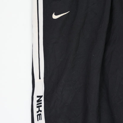 Nike Black Track Pants Medium Polyester Vintage Men's Trousers 74 cm Inseam 41 cm Waist Very Good Condition
