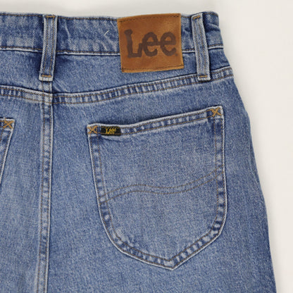 Lee High Rise Cut Off Denim Shorts Blue Size 29 Cotton Denim