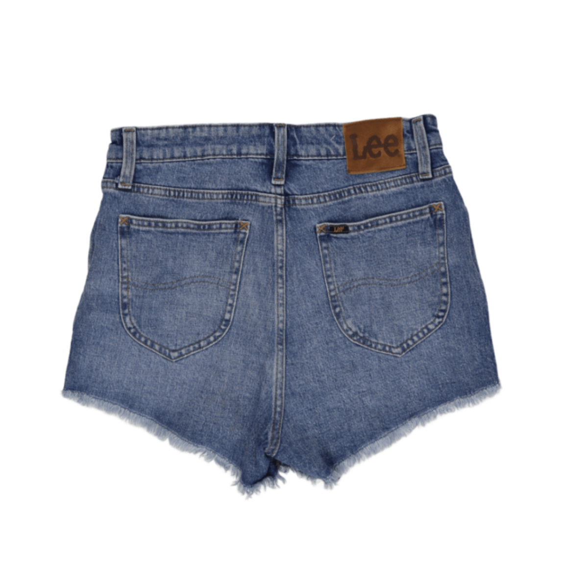 Lee High Rise Cut Off Denim Shorts Blue Size 29 Cotton Denim