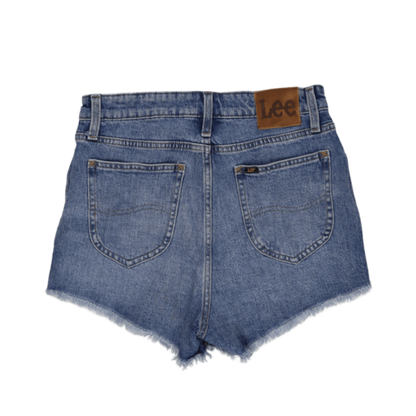 Lee High Rise Cut Off Denim Shorts Blue Size 29 Cotton Denim