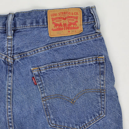 Levi's 550 Vintage Relaxed Fit Blue Denim Shorts W34 100 Cotton