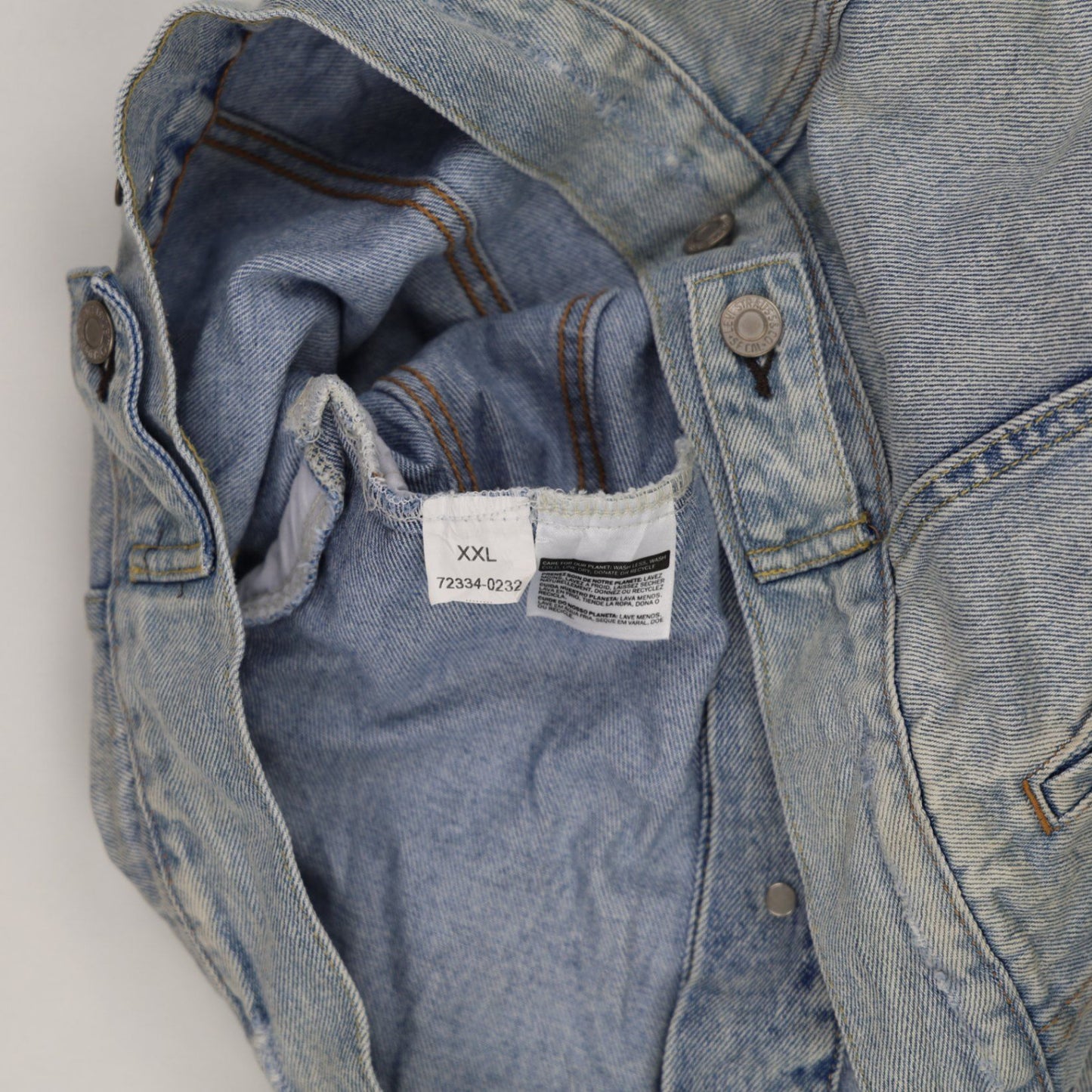 Levi's XXL Light Blue Cotton Denim Trucker Jacket Style 72334