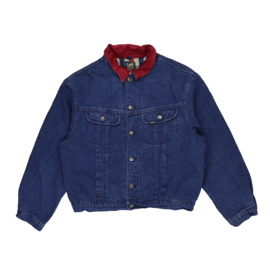 Lee Vintage Denim Jacket Blue Large Cotton Denim Corduroy Collared