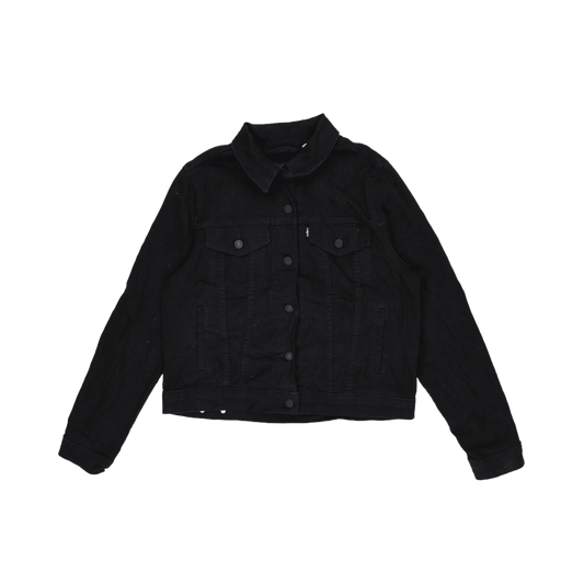 Levi's Black Denim Trucker Jacket Large Cotton Size L
