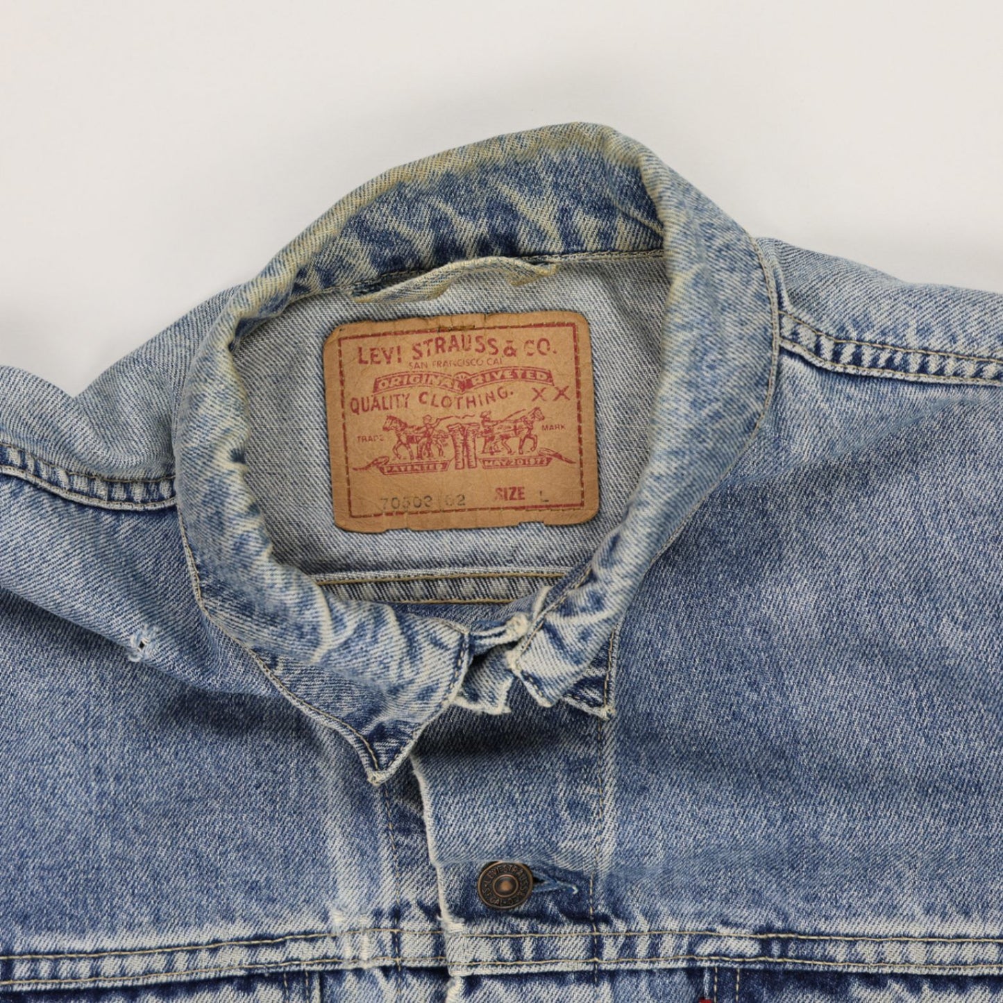 Levi's Vintage Denim Trucker Jacket Blue Size L Cotton