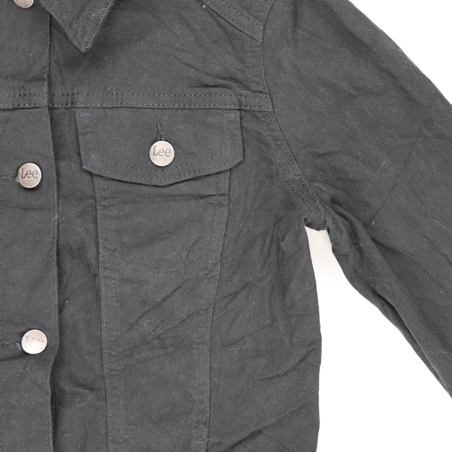Lee Riders Women's Black Denim Jacket Size Small 100 Percent Cotton Collared