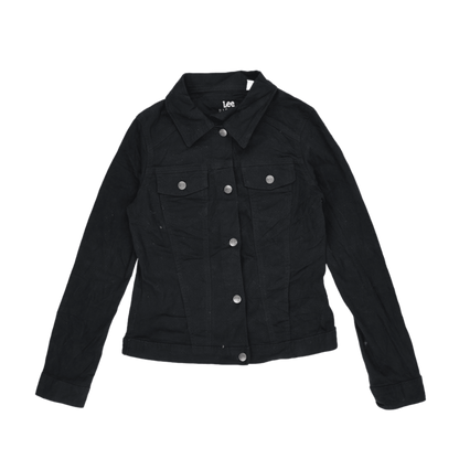 Lee Riders Women's Black Denim Jacket Size Small 100 Percent Cotton Collared