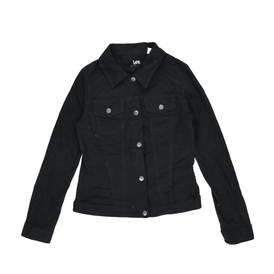 Lee Riders Women's Black Denim Jacket Size Small 100 Percent Cotton Collared