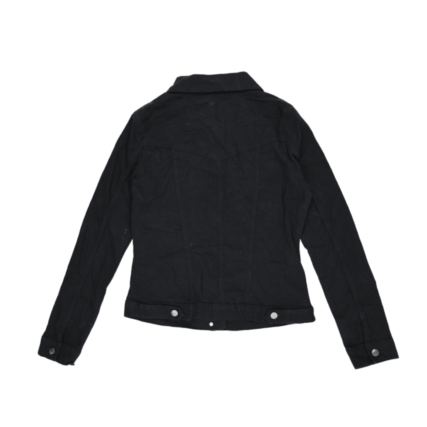 Lee Riders Women's Black Denim Jacket Size Small 100 Percent Cotton Collared