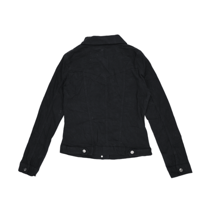 Lee Riders Women's Black Denim Jacket Size Small 100 Percent Cotton Collared